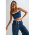 Drawstring Lounge Pants & Crop Top Set