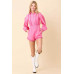 Long Sleeve Romper With Contrasting Scallop Lace