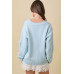 Hand Sewn Satin Ribbon Detail On Sleeve Cardigan