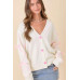 Hand Sewn Satin Ribbon Detail On Sleeve Cardigan