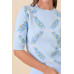 Floral Ribbon Print Sweater Knit Top