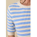 Short Sleeve Sweater Knit Stripe Top