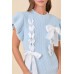 Weaved Ribbon Bow Detail Sweater Knit Top