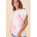 Weaved Ribbon Bow Detail Sweater Knit Top