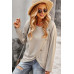Round Neck Solid Button Top