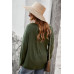 Round Neck Solid Button Top