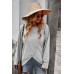 Round Neck Solid Button Top