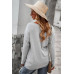 Round Neck Solid Button Top