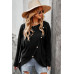 Round Neck Solid Button Top
