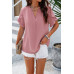 V Neck Ruffle Sleeve Flowy Loose Shirt