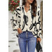 Floral V Neck Button Ruffle Long Sleeve Top