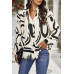 Floral V Neck Button Ruffle Long Sleeve Top