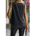 Animal Print Scarf Collar Sleeveless Loose Top