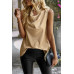 Animal Print Scarf Collar Sleeveless Loose Top