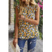 Boho Floral Sleeveless Loose Fit Collar Top