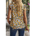 Boho Floral Sleeveless Loose Fit Collar Top