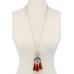 Half Round Alloy tassel pendant necklace - CC-36949