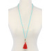 Cowrie Shell Tassel Beaded Necklace - Designer Style - CC-38012