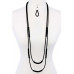 Double Layer Chic Long Necklace And Earring Set - Designer Style - CC-40048