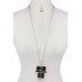 Rectangular Shape Pendant Necklace - Designer Style - CC-40128