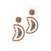 Beaded Snake Pattern Post Drop Earring - Designer Style - CC-51052