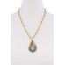 Stylish Tear Drop Shape Linked Necklace - CC-51161