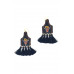 Stylish Western Cow Skull And Tassel Drop Earring - Designer Style - CC-51564