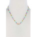 Hamsa Hand Charm Color Block Necklace - Designer Style - CC-51779
