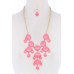 Brushed Oval Shape Dangle Alloy Necklace - CC-52086