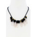 Black And Gold Balls featuring Tassel Statement Necklace - Designer Style - CC-52091