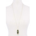 Acetate Oval Alloy Edge Pendant Necklace - CC-52828
