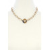 Acetate Ring Oval Link Toggle Clasp Necklace - Designer Style - CC-53112