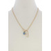 Oval Shape Crystal-studded Charm Necklace - CC-53557