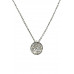 Alloy Linked Crystal-studded Round Pendant Necklace - CC-53964