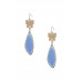Style Butterfly Clear Stone Dangle Earring - Designer Style - CC-54055