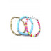 Style Wood Rubber Disc Bead Beach Letter Stretch Multi Bracelet - Designer Style - CC-54129