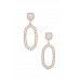 Beaded Oval Post Drop Earring - Designer Style - CC-54580