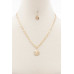 Sodajo Eye Coin Oval Link Necklace - Designer Style - CC-54874