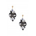 Acetate Crystal-studded Flower Dangle Earring - CC-55173