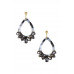 Acetate Crystal-studded Teardrop Dangle Earring - CC-55174