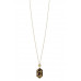 Alloy Linked Hexagon Leopard Pendant Long Necklace - CC-55468