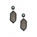 Seed Bead Crystal-studded Hexagon Dangle Earring - CC-55785