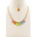 Colorful Happy Face Ball Bead Necklace - Designer Style - CC-55921