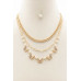 Butterfly Charm Oval Link Layered Necklace - Designer Style - CC-55926