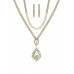 Crystal Dangle Tear Choker And Necklace Set - Designer Style - CC-56071