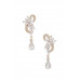 Flower Crystal-studded Dangle Earring - CC-56234