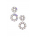 Double Round Crystal-studded Earring - CC-56238