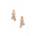 Crystal-studded Awarness Bow Earring - CC-56644