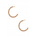 Crystal-studded Bead Open Hoop Post Earring - CC-56811