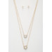 Double Crystal Alloy Layered Necklace - CC-57195
